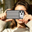 EYCASE Striped Series for iPhone 18 Pro Max / 17 Pro Max Case Compatible with MagSafe TPU + Acrylic Phone Cover - Black / White Stripes - 7