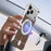For iPhone 17 Pro Max Frameless Case Walnut Wood Pattern Rotating Kickstand Metal Snap-on Phone Cover - Orange - 6