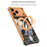 For iPhone 17 Pro Max Frameless Case Marble Pattern Rotating Kickstand Metal Snap-on Phone Cover - Orange - 3