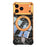 For iPhone 17 Pro Frameless Case Marble Pattern Rotating Kickstand Metal Snap-on Phone Cover - Orange - 1