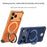 For iPhone 17 Pro Frameless Metal Case Snap-on Leather Back Phone Cover with Rotating Kickstand - Orange - 2