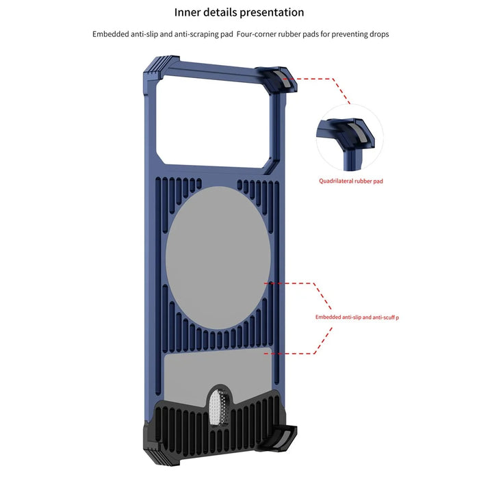 For iPhone 17 Pro Max Frameless Metal Case Snap-on Leather Back Phone Cover with Rotating Kickstand - Orange - 5