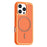 For iPhone 16 Pro Magnetic Case Carbon Fiber Texture PC + TPU Phone Cover with Independent Button - Orange - 1