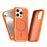 For iPhone 16 Pro Magnetic Case Carbon Fiber Texture PC + TPU Phone Cover with Independent Button - Orange - 2