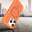 For iPhone 16 Pro Magnetic Case Carbon Fiber Texture PC + TPU Phone Cover with Independent Button - Orange - 4