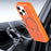 For iPhone 16 Pro Magnetic Case Carbon Fiber Texture PC + TPU Phone Cover with Independent Button - Orange - 5