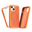 For iPhone 15 Magnetic Case Carbon Fiber Texture PC + TPU Phone Cover with Independent Button - Orange - 2