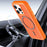 For iPhone 14 Pro Max Magnetic Case Carbon Fiber Texture PC + TPU Phone Cover with Independent Button - Orange - 5