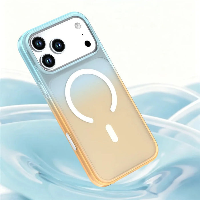 For iPhone 18 Pro / 17 Pro Magnetic Case Gradient Translucent PC + TPU Shockproof Phone Cover - Orange - 4