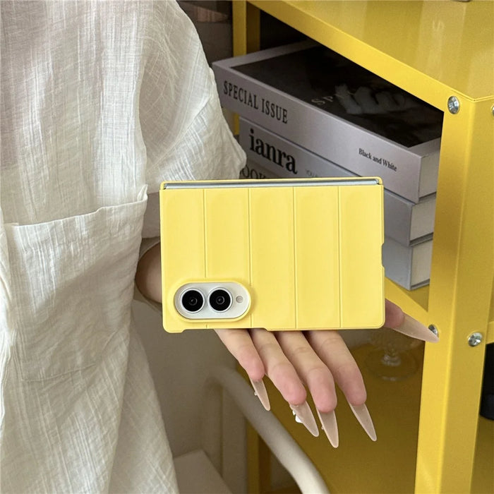 For Samsung Galaxy Z Fold8 Phone Case Anti-Drop PC Rugged Back Cover - Yellow - 3