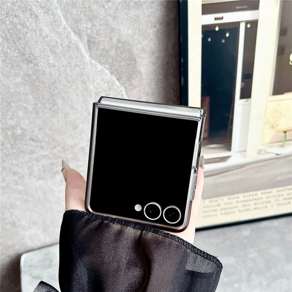 For Samsung Galaxy Z Flip8 Magnetic Case Matte Transparent TPU + PC Shockproof Cover - Black - 5