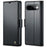 CASEME for Google Pixel 11 Pro / Google Pixel 11 Case  023 Series RFID Blocking Wallet Stand Glossy Litchi Texture Leather Phone Cover - Black - 1