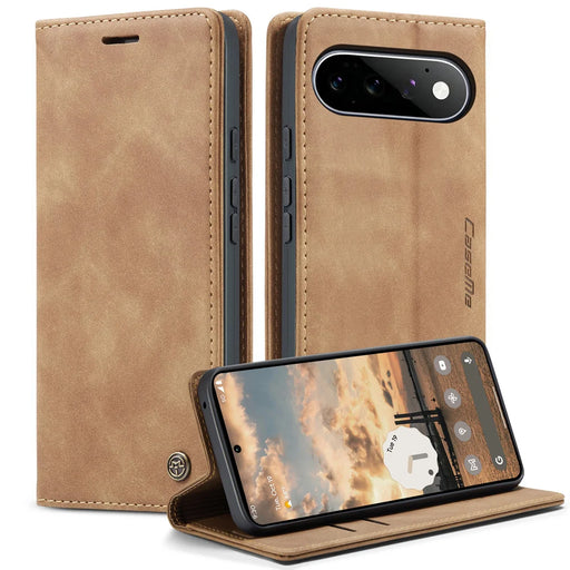 CASEME for Google Pixel 11 Pro / Google Pixel 11 Wallet Case  013 Series PU Leather Phone Cover Stand - Brown - 1