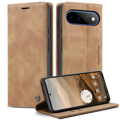 CASEME for Google Pixel 11 Pro XL Wallet Case  013 Series PU Leather Phone Cover Stand - Brown - 1