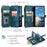 CASEME for Google Pixel 11 Pro / Google Pixel 11 C30 Phone Cases with Strap Zipper Multiple Card Holder PU Leather Cover - Blue - 3