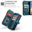 CASEME for Google Pixel 11 Pro / Google Pixel 11 C30 Phone Cases with Strap Zipper Multiple Card Holder PU Leather Cover - Blue - 7