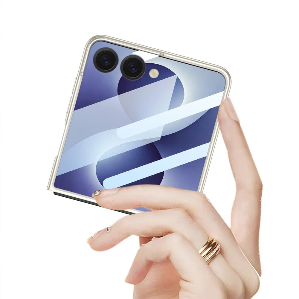 GKK For Samsung Galaxy Z Flip8 Case Ultra Thin PC Phone Cover with HD Front Tempered Glass Film - Titanium Grey - 2
