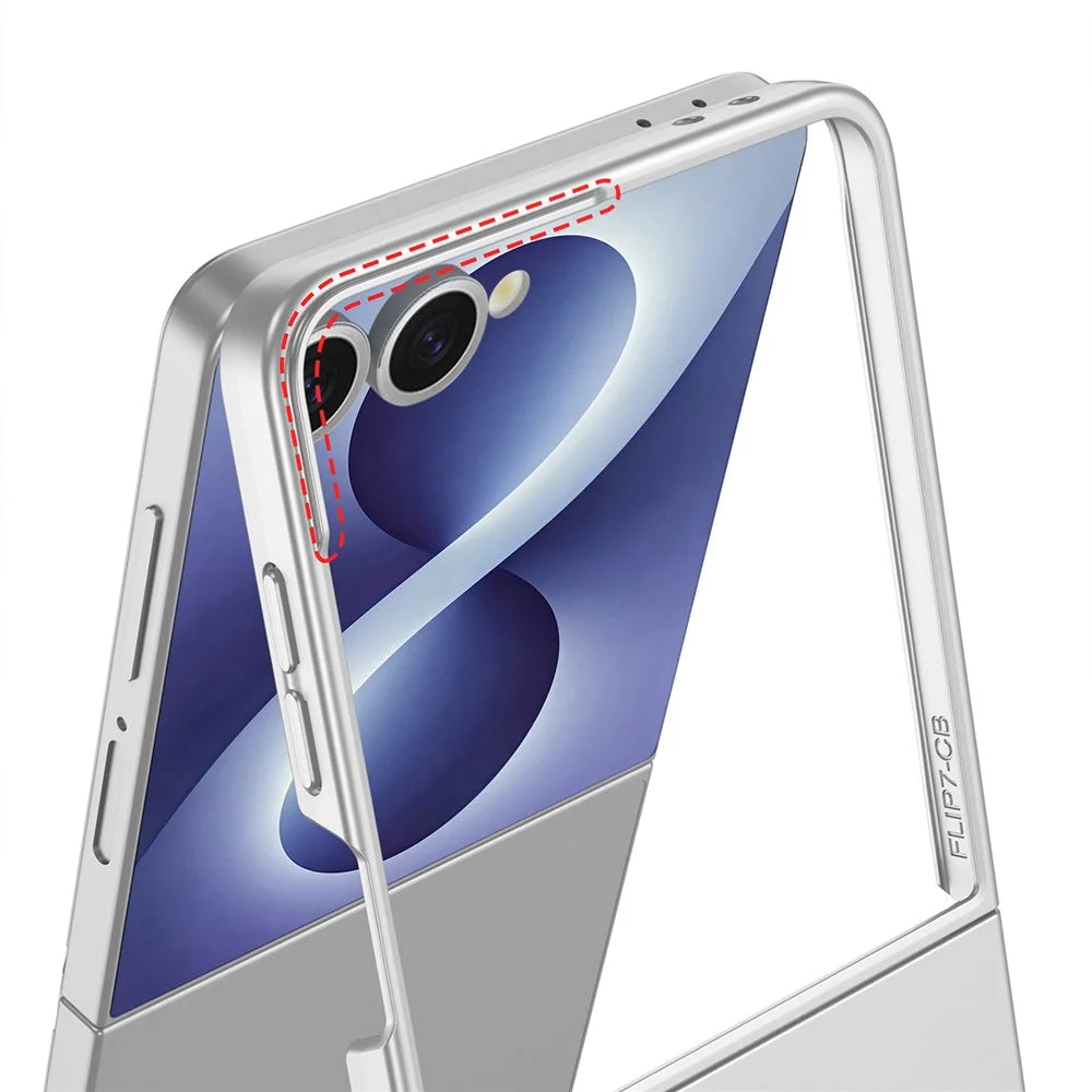 GKK For Samsung Galaxy Z Flip8 Case Shockproof Hard PC Folding Phone Cover (No Screen Film) - Titanium Grey - 3