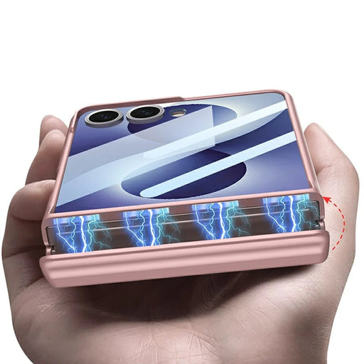GKK For Samsung Galaxy Z Flip8 Case with Clear Screen Film Magnetic Hinge Protection Phone Cover - Titanium Grey - 2
