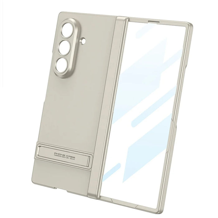 GKK For Samsung Galaxy Z Fold8 Ultra Kickstand Case Magnetic Hinge Protection PC + Tempered Glass Phone Cover - Silver - 3