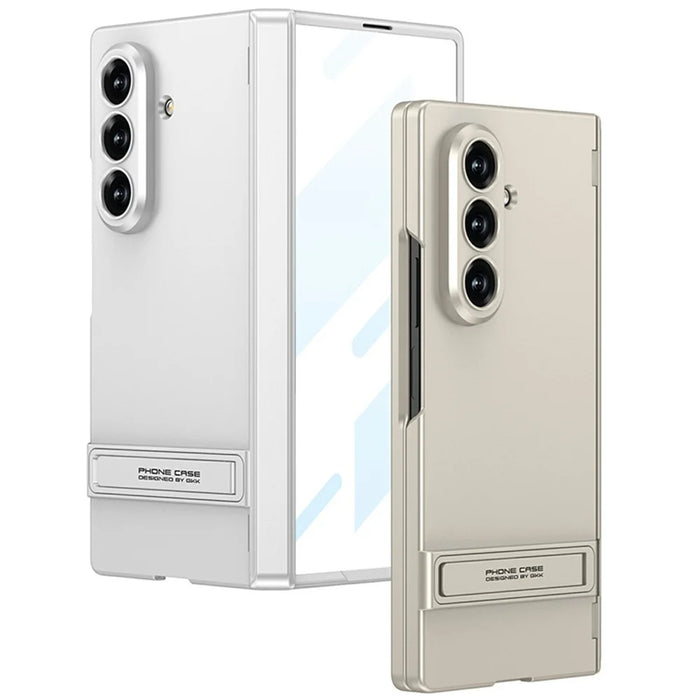 GKK For Samsung Galaxy Z Fold8 Ultra Kickstand Case Magnetic Hinge Protection PC + Tempered Glass Phone Cover - Silver - 5
