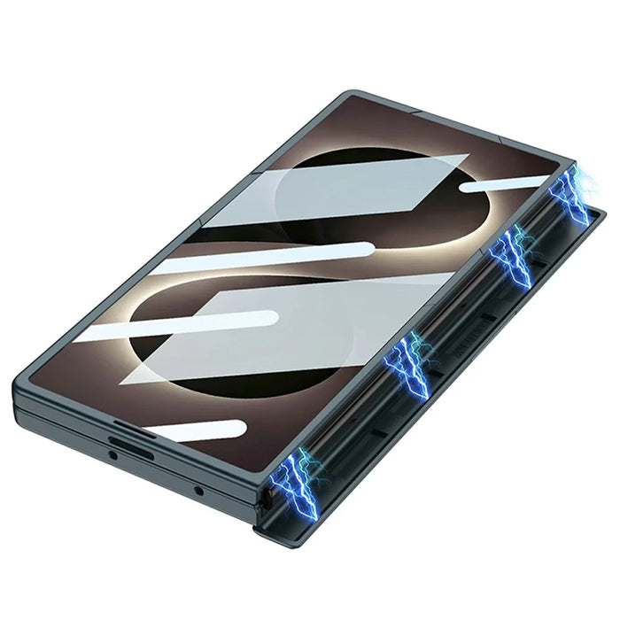 GKK For Samsung Galaxy Z Fold8 Ultra Kickstand Case Magnetic Hinge Protection PC + Tempered Glass Phone Cover - Silver - 6