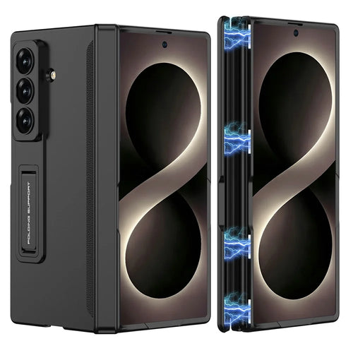 GKK For Samsung Galaxy Z Fold8 Ultra Case Magnetic Hinge Kickstand Hard PC Protective Cover - Black - 1