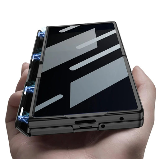 GKK For Samsung Galaxy Z Fold8 Ultra Case Kickstand Magnetic Folding PC Phone Cover with Privacy Front Screen Film - Black - 2