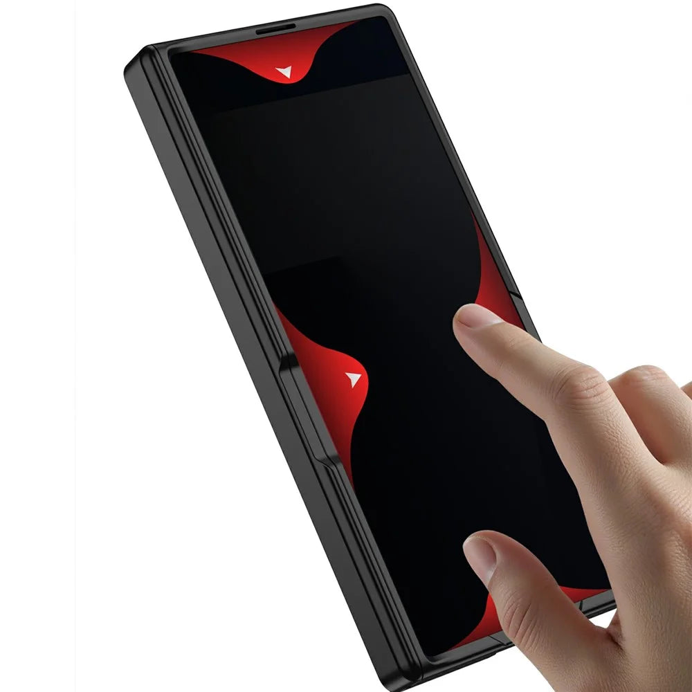 GKK For Samsung Galaxy Z Fold8 Ultra Case Kickstand Magnetic Folding PC Phone Cover with Privacy Front Screen Film - Black - 3