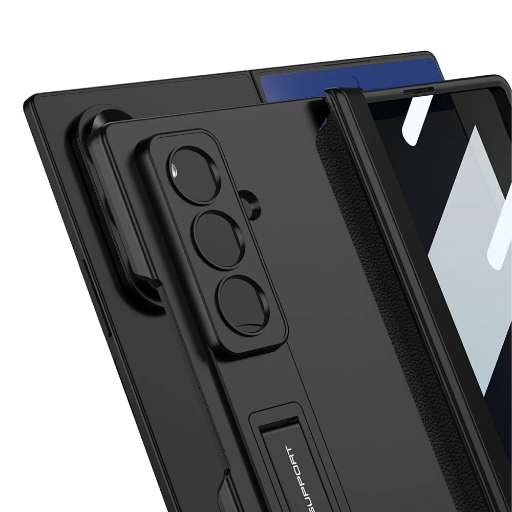 GKK For Samsung Galaxy Z Fold8 Ultra Case Kickstand Magnetic Folding PC Phone Cover with Privacy Front Screen Film - Black - 4