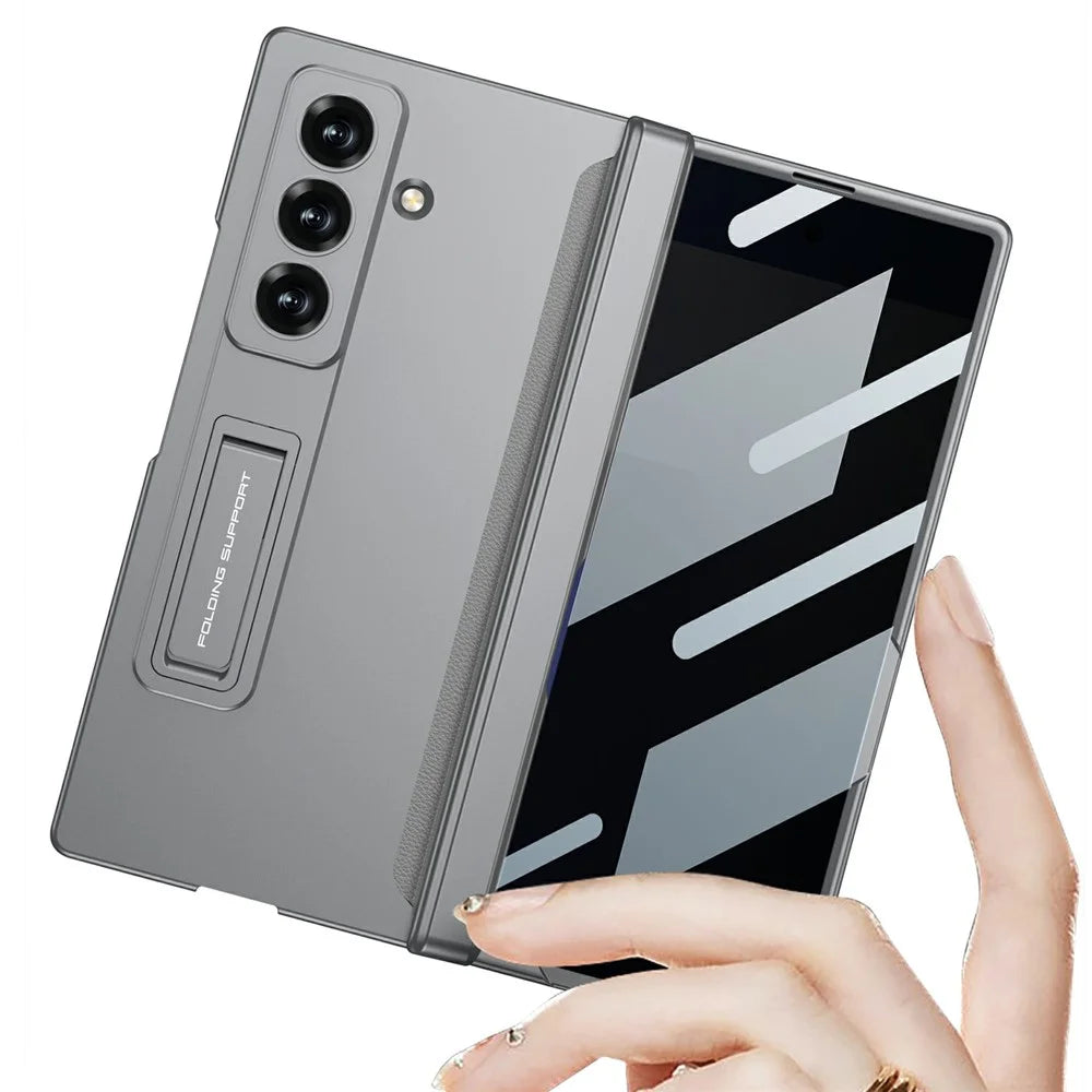 GKK For Samsung Galaxy Z Fold8 Ultra Case Kickstand Magnetic Folding PC Phone Cover with Privacy Front Screen Film - Black - 6