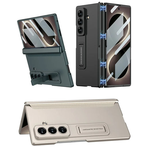 GKK For Samsung Galaxy Z Fold8 Ultra Case with Clear Screen Film Magnetic Hinge Kickstand Phone Cover - Titanium Grey - 2
