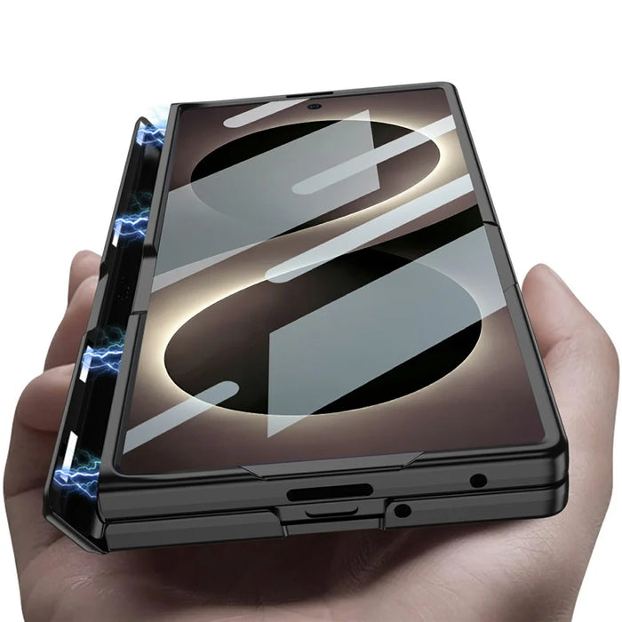 GKK For Samsung Galaxy Z Fold8 Ultra Case with Clear Screen Film Magnetic Hinge Kickstand Phone Cover - Titanium Grey - 3