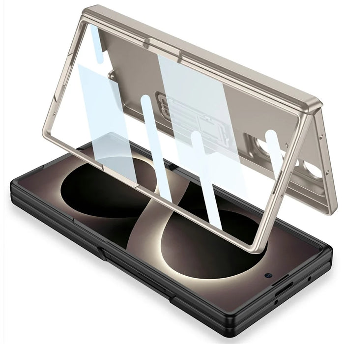 GKK For Samsung Galaxy Z Fold8 Ultra Case with Clear Screen Film Magnetic Hinge Kickstand Phone Cover - Titanium Grey - 6