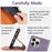 For iPhone 16 Pro Case U-Shape Decoration Magnetic Side Clasp Wallet Leather Phone Cover with Wrist Strap - Purple - 6