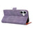 For iPhone 17 Case U-Shape Decoration Magnetic Side Clasp Wallet Leather Phone Cover with Wrist Strap - Purple - 4