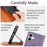 For iPhone 17 Case U-Shape Decoration Magnetic Side Clasp Wallet Leather Phone Cover with Wrist Strap - Purple - 6