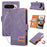 For Google Pixel 10 Pro XL Case U-Shape Decoration Magnetic Side Clasp Wallet Leather Phone Cover with Wrist Strap - Purple - 1