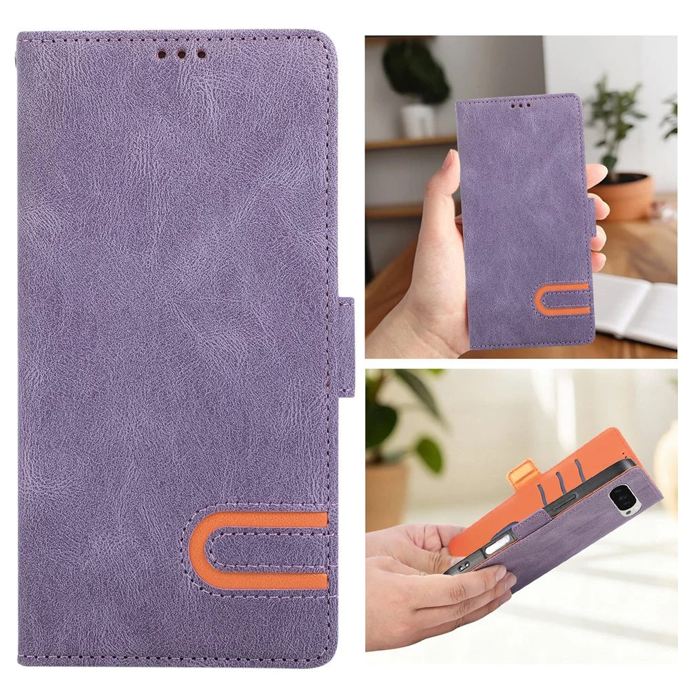 For Google Pixel 10 Pro  /  Pixel 10 Case U-Shape Decoration Magnetic Side Clasp Wallet Leather Phone Cover with Wrist Strap - Purple - 5