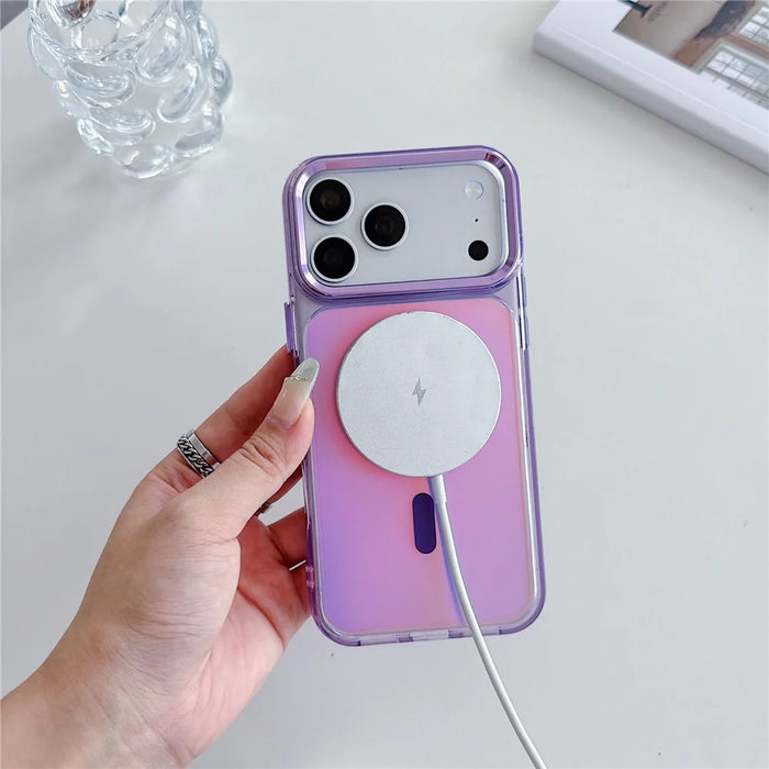For iPhone 18 Pro Max / 17 Pro Max Magnetic Case Color Changing TPU Phone Back Cover - Black - 3