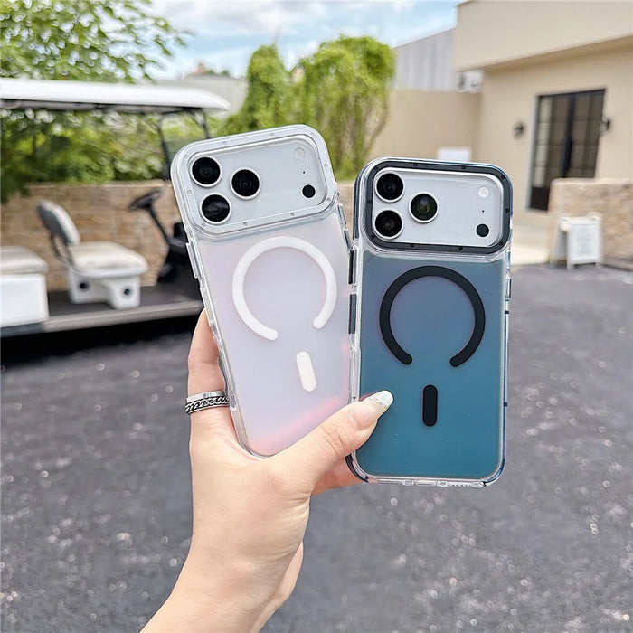 For iPhone 18 Pro Max / 17 Pro Max Magnetic Case Cute Fluorescent Design TPU Acrylic Phone Back Cover - Purple - 5