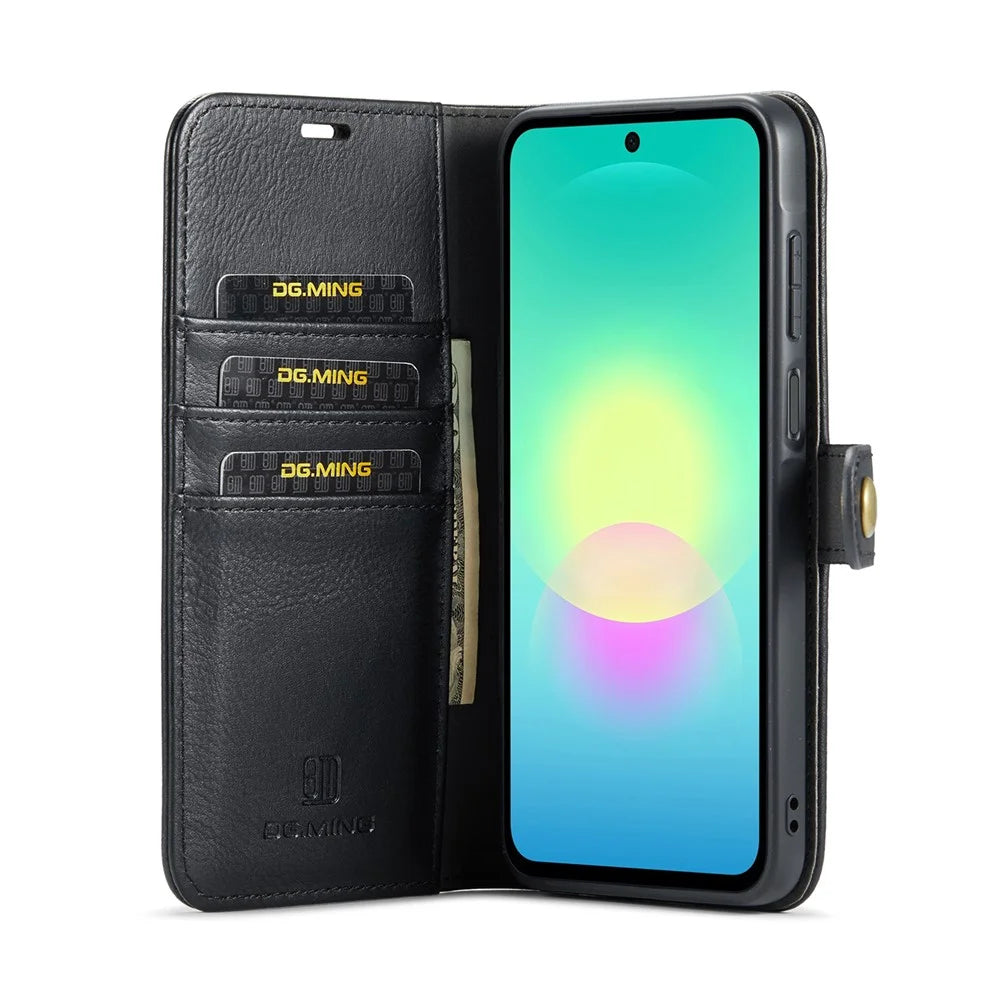 DG.MING for Samsung Galaxy A27 5G Leather Wallet Case Detachable 2 in 1 Split Leather Phone Cover - Black - 3