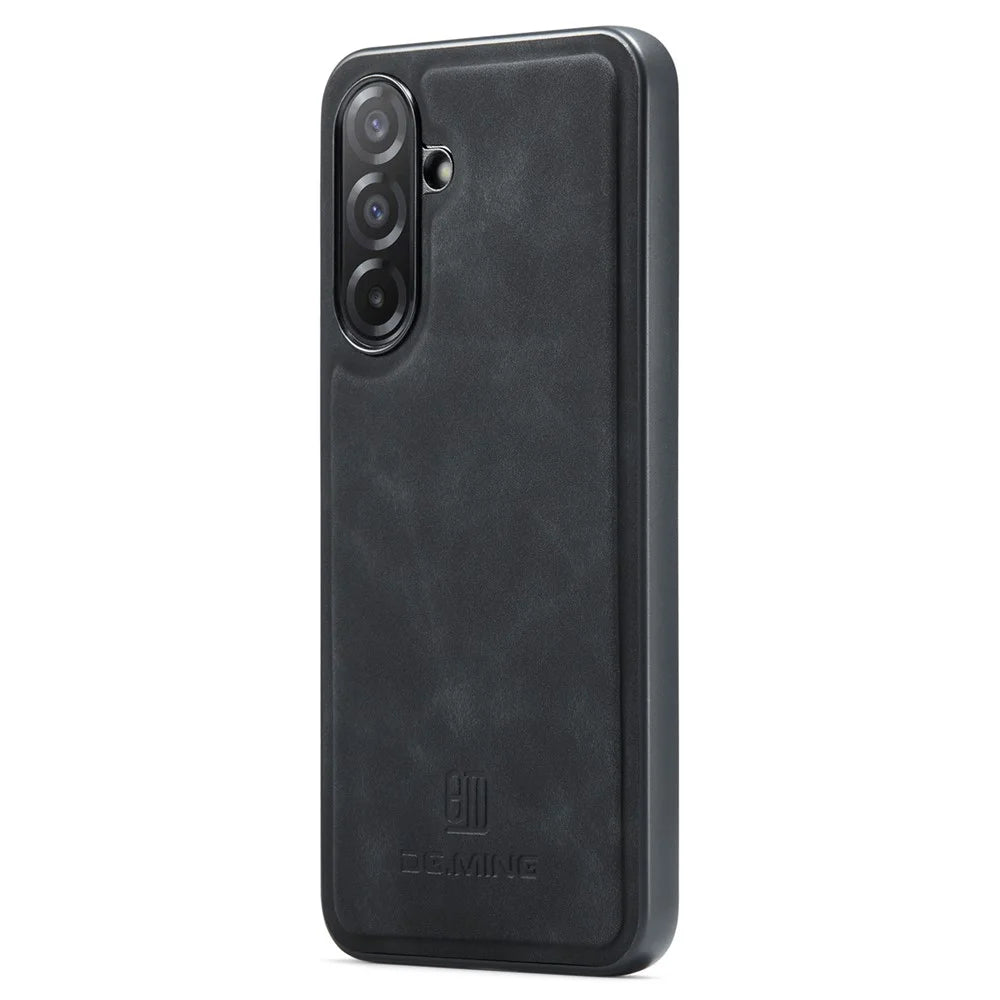 DG.MING For Samsung Galaxy A27 5G Case PU Leather Covered PC + TPU Hybrid Phone Shell - Black - 2