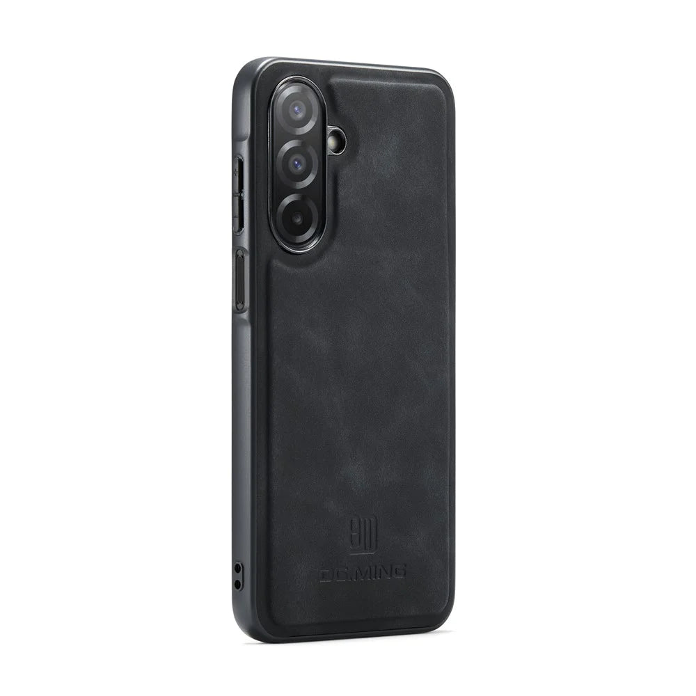 DG.MING For Samsung Galaxy A27 5G Case PU Leather Covered PC + TPU Hybrid Phone Shell - Black - 4