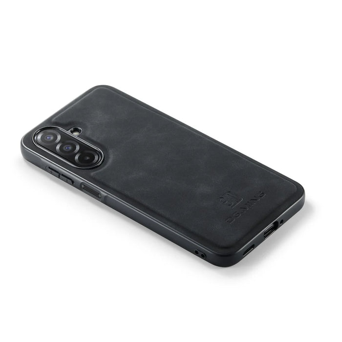 DG.MING For Samsung Galaxy A27 5G Case PU Leather Covered PC + TPU Hybrid Phone Shell - Black - 7
