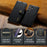 DG.MING for Samsung Galaxy S26 FE Leather Wallet Case Detachable 2 in 1 Split Leather Phone Cover - Black - 7