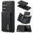 DG.MING M1 Series for Samsung Galaxy S26 FE Phone Case PU + TPU + PC Back Cover with Magnetic Tri-Fold Wallet Kickstand - Black - 1