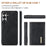 DG.MING M1 Series for Samsung Galaxy S26 FE Phone Case PU + TPU + PC Back Cover with Magnetic Tri-Fold Wallet Kickstand - Black - 6