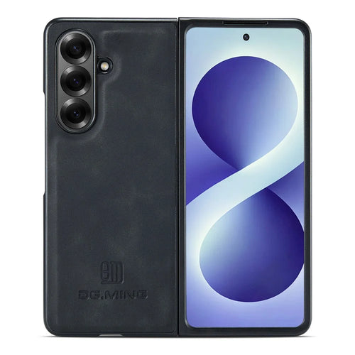 DG.MING For Samsung Galaxy Z Fold8 Ultra Case PU Leather Covered PC + TPU Hybrid Phone Shell - Black - 1
