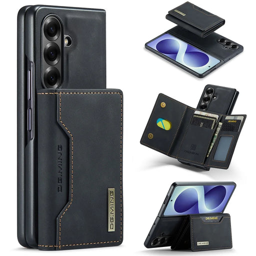 DG.MING M2 Series for Samsung Galaxy Z Fold8 Ultra Magnetic Case PU + PC + TPU Phone Cover Detachable Wallet Kickstand - Black - 1